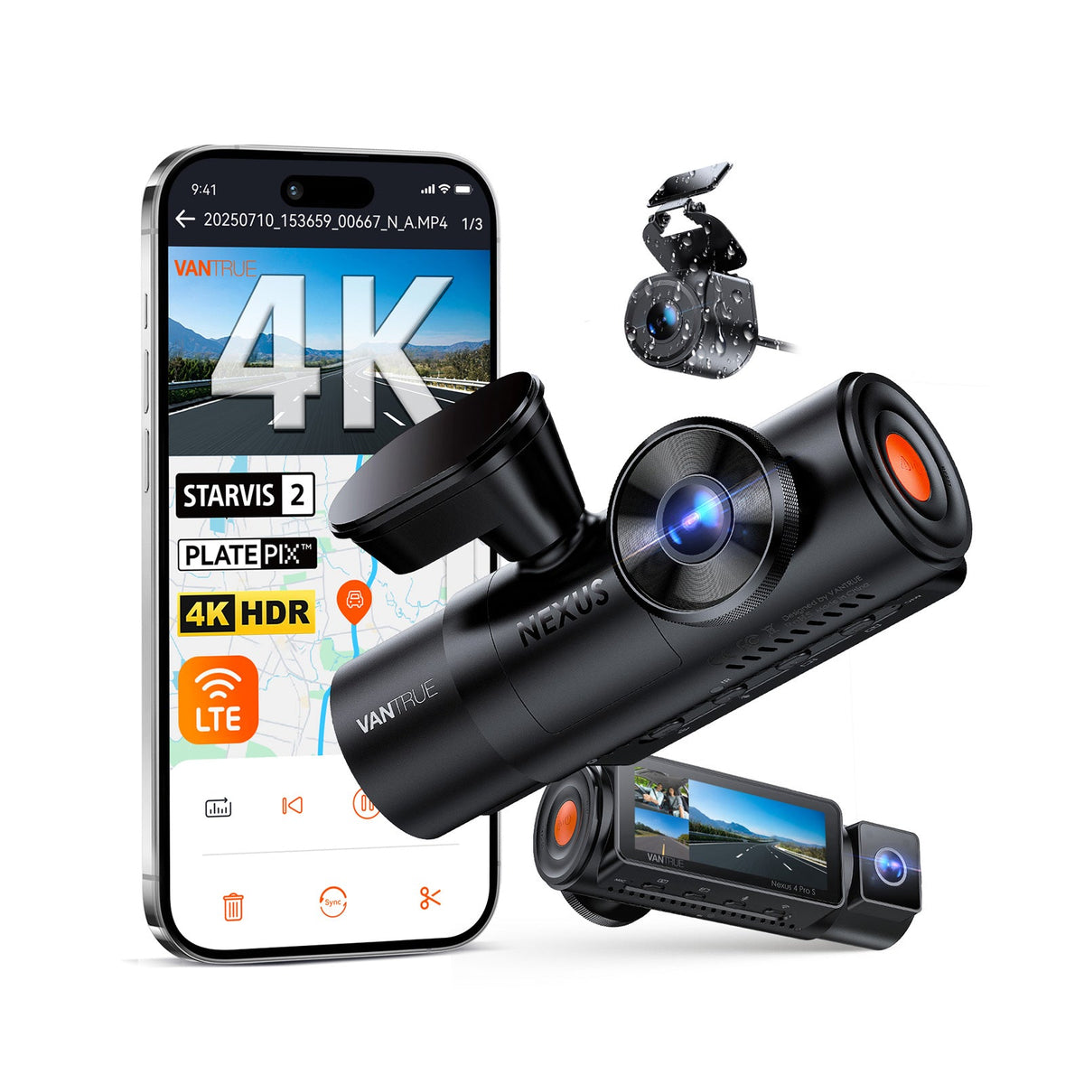 Vantrue N4 Pro S camera housings shown from alternate angles