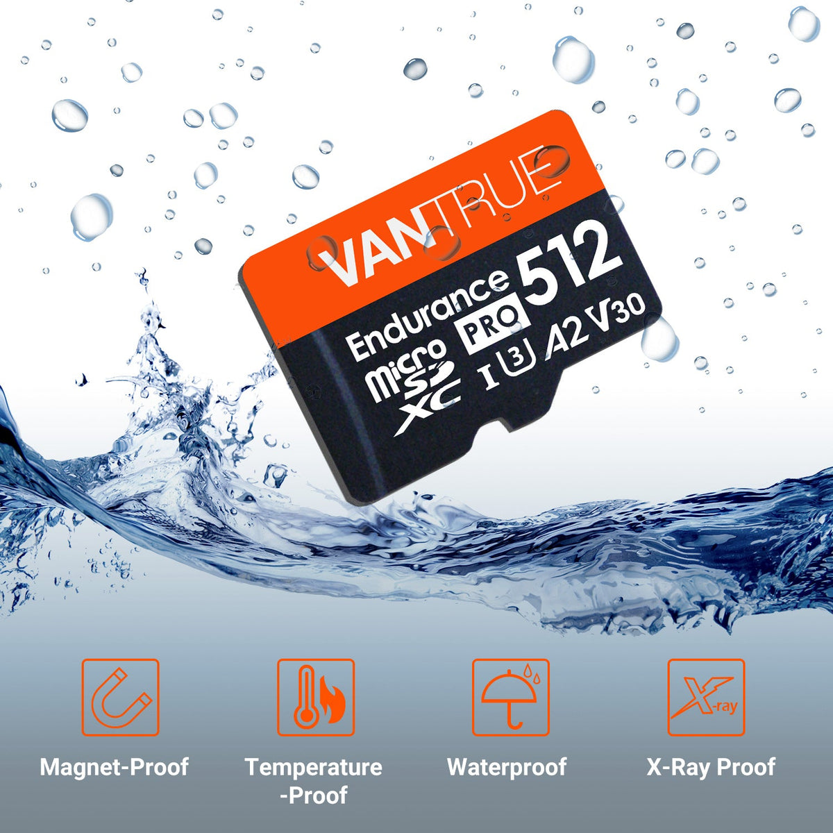 Vantrue 512GB endurance card speed-class manufacturer graphic