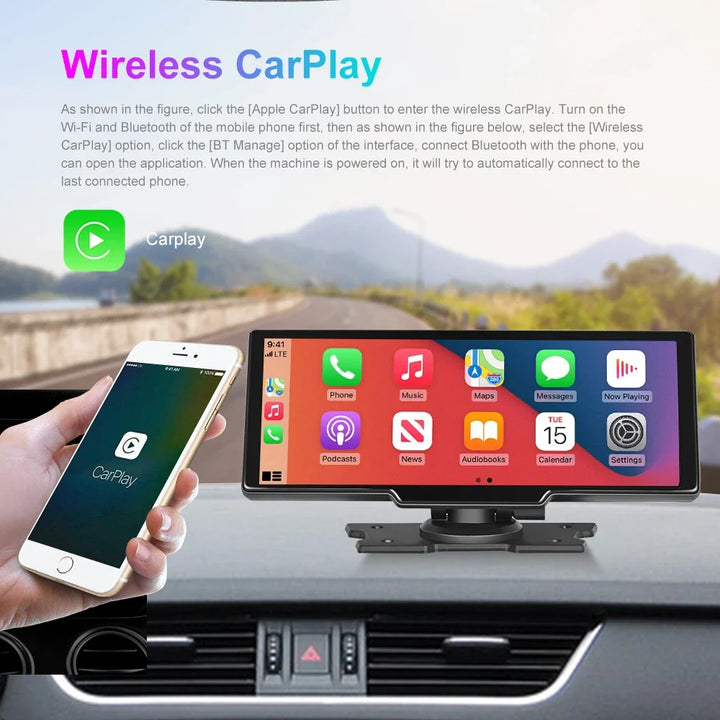 Wireless Apple CarPlay connection illustration