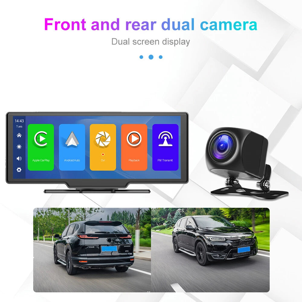 Camecho front and rear camera functions; illustrative screen views