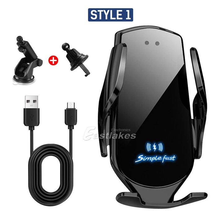 Wireless holder package with vent clip, suction mount and USB-C cable