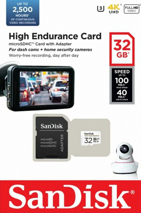 SanDisk High Endurance 32GB retail packaging example