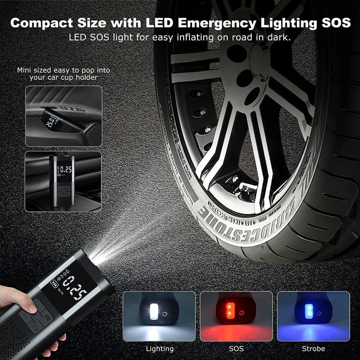 Built-in light examples on the selected inflator