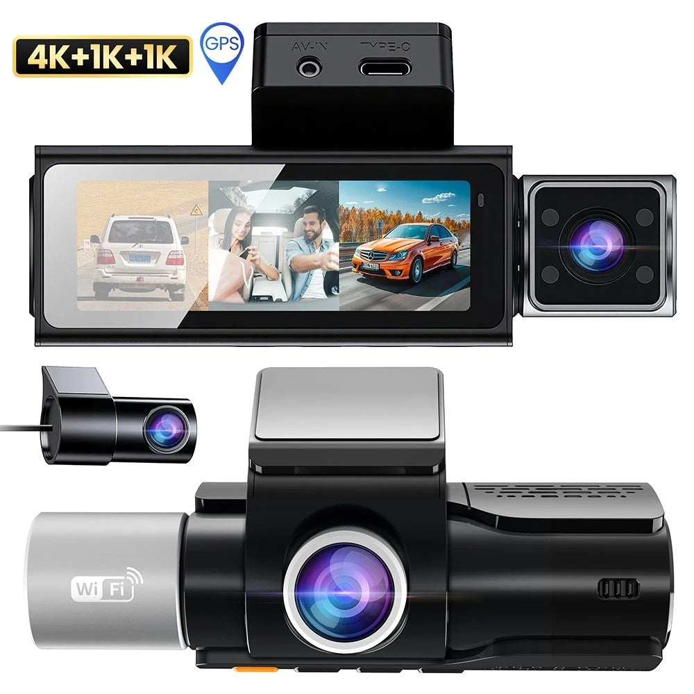 Dash cam main unit, cabin display and separate rear camera